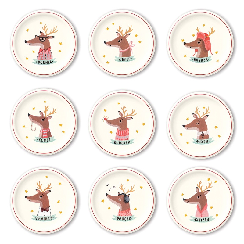 Dear Rodolph Reindeer Paper Plate Set-9pk. OCT23 M0130