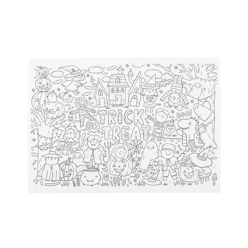 Halloween Coloring Paper Placemat-12pk. M1030