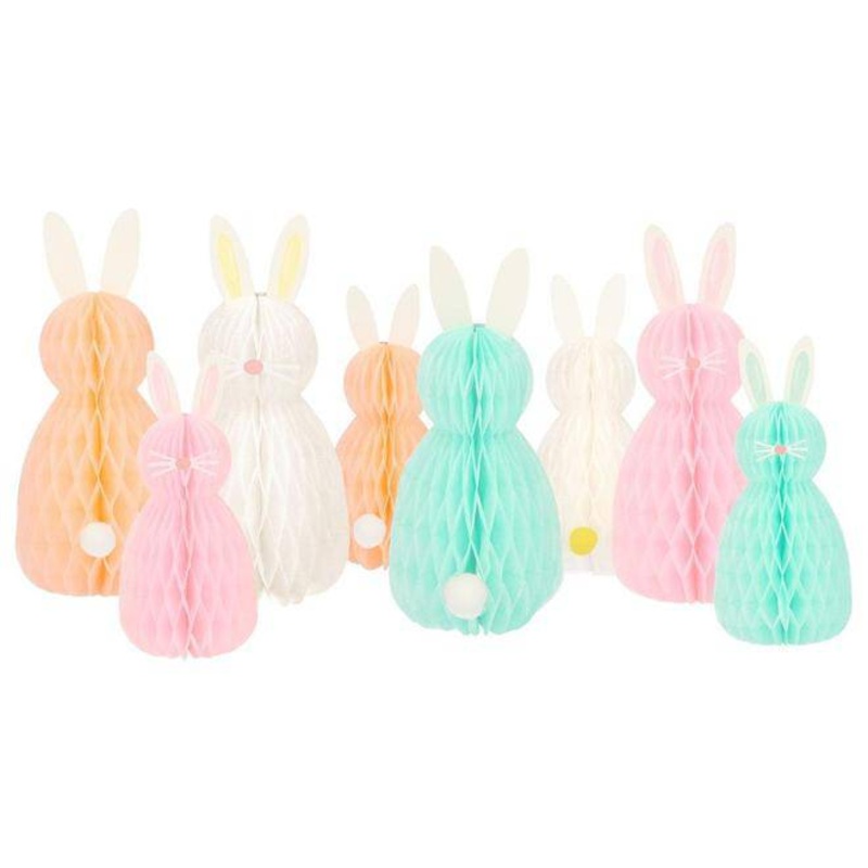 Meri Meri Mini Pastel Honeycomb Bunny Easter Decorations S1013