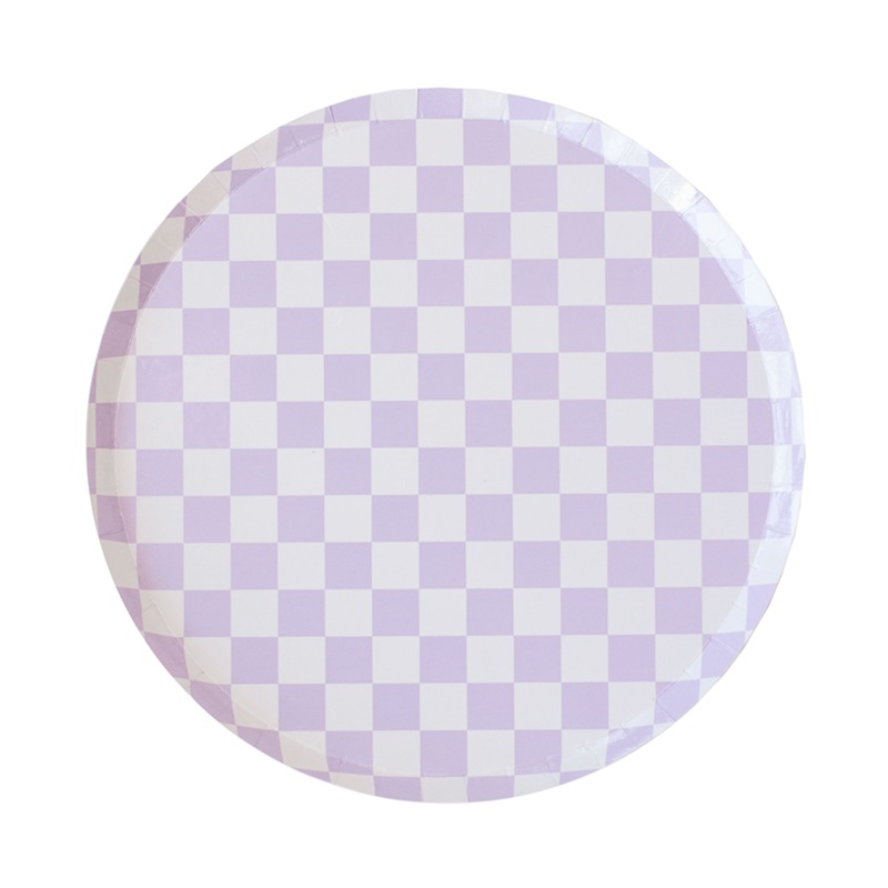 Purple Posse Dinner Plates Lathe - 8 Pk.