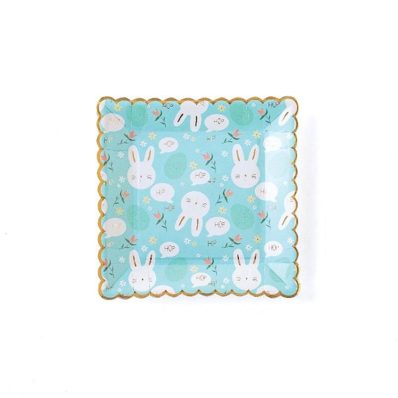 Scattered Bunny Scalloped Paper Plates S9095