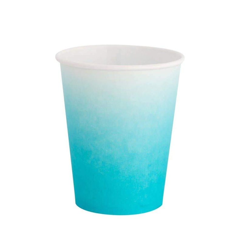 Sky Blue Ombre Disposable Paper Party 8oz Cup- 8 pack S7146