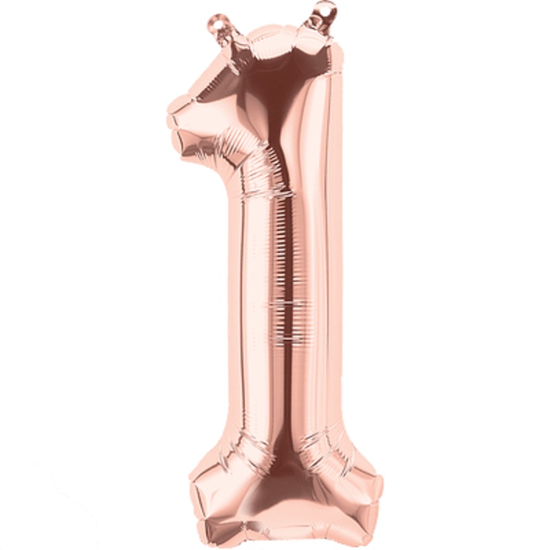Small 16"  Rose Gold Number 1 Balloon S4026