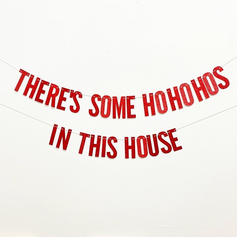 Theres Some Ho Ho Hos in This House Christmas Party Banner