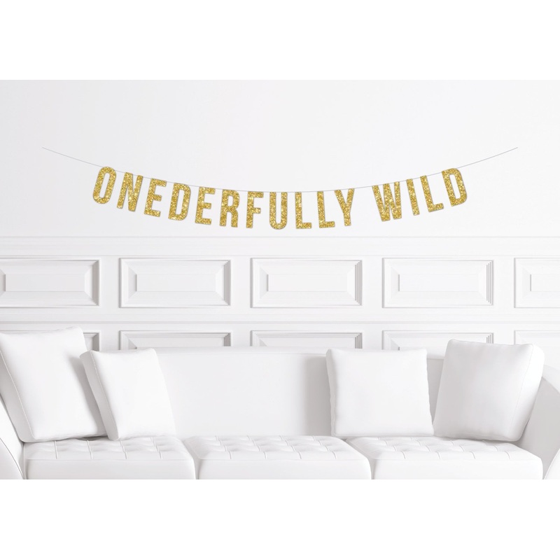 Wild One First Birthday Banner, Onderfully Wild, Onederful Decor, Decorations for a 1st Birthday Party Boy Girl