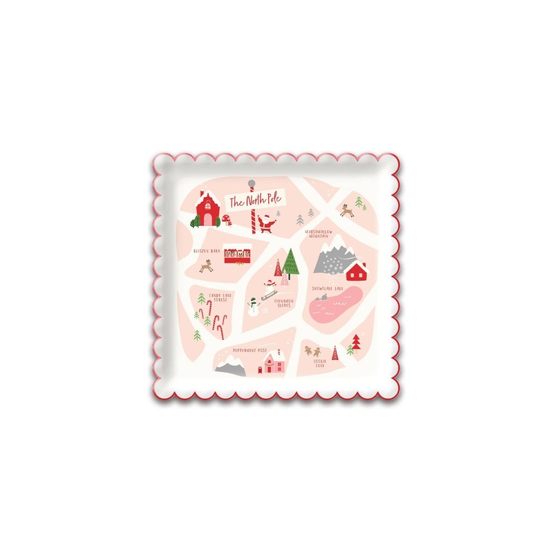 Believe North Pole Map Paper Plate-8pk.