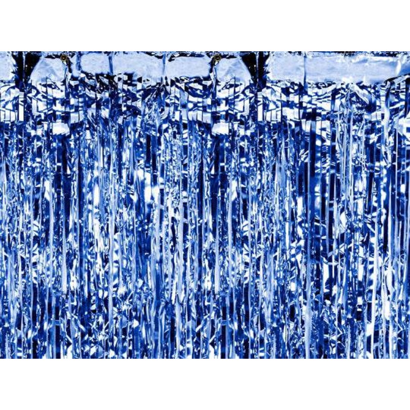 Blue Metallic Fringe Curtain Backdrop S7039 S7040 S7041