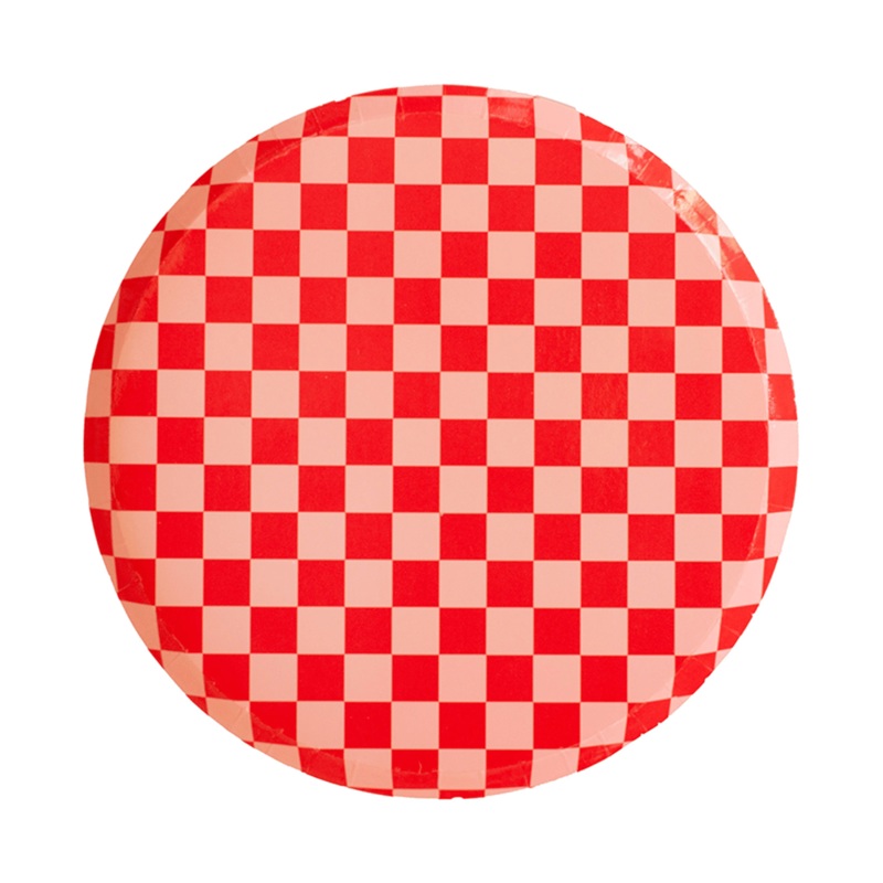 Cherry Crush Checkered Dinner Plates - 8 Pk.