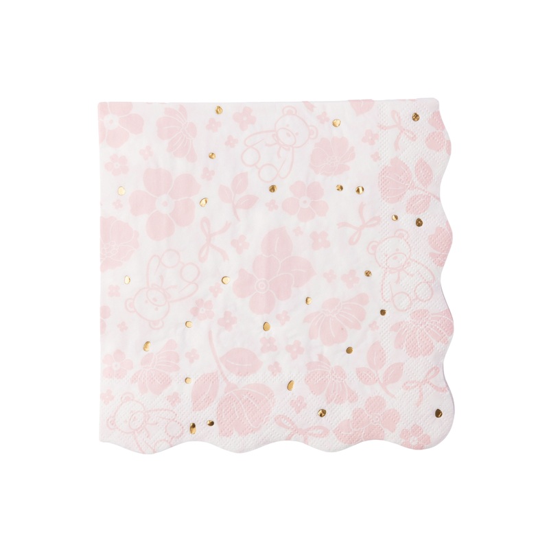 Emma Bear Pink Napkins Large 20pk.