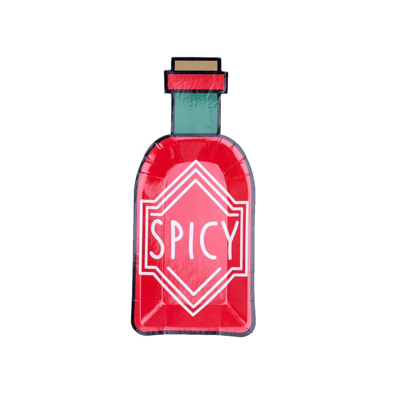 Hot Sauce Spicy Bottle Party Plates - Small S2168