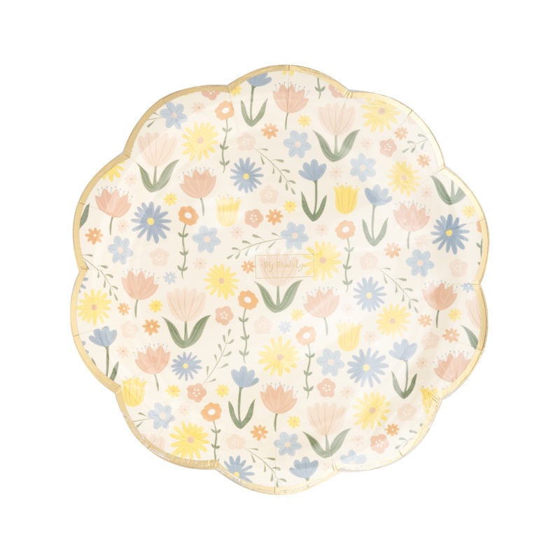Large Floral Plates - 8 pk