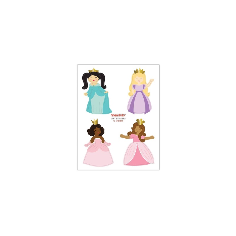 Pretty Princess Gift Bag Stickers 12pk S3030