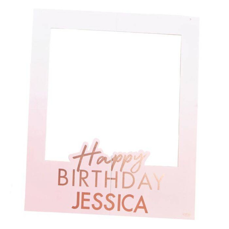 Rose gold and Pink Birthday Photo Booth Frame S1041