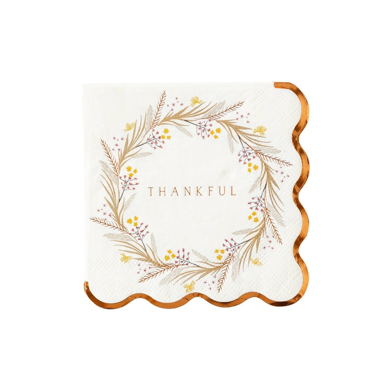 Thankful Wreath Napkin - 18 pk