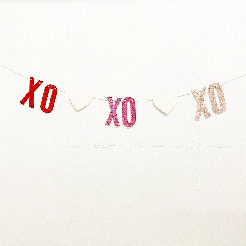 Valentines Day Banner XOXO With Hearts