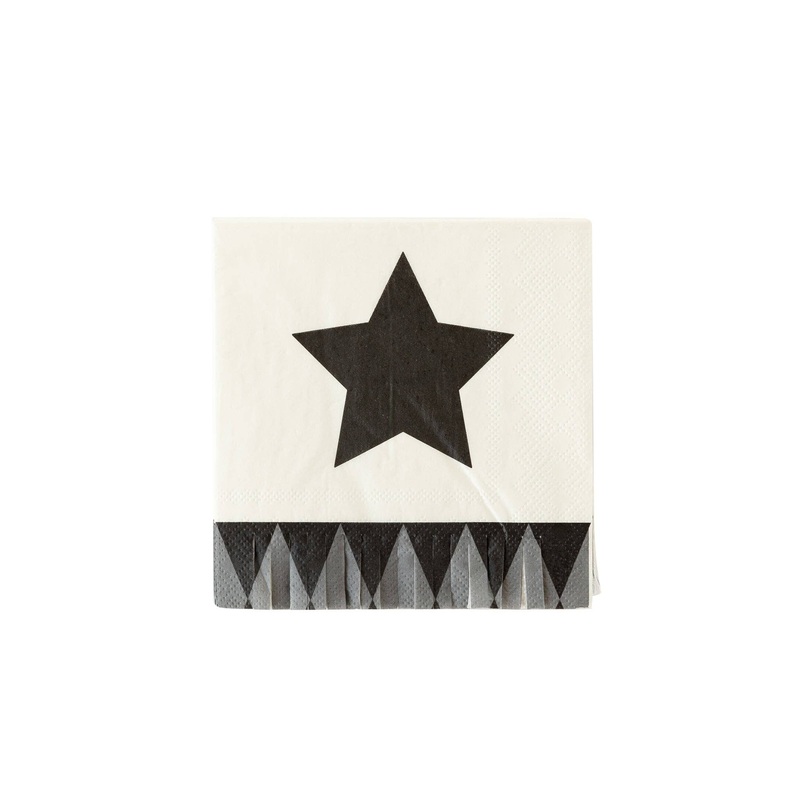 Vintage Halloween Star Fringe Cocktail Napkin Small 24pk.