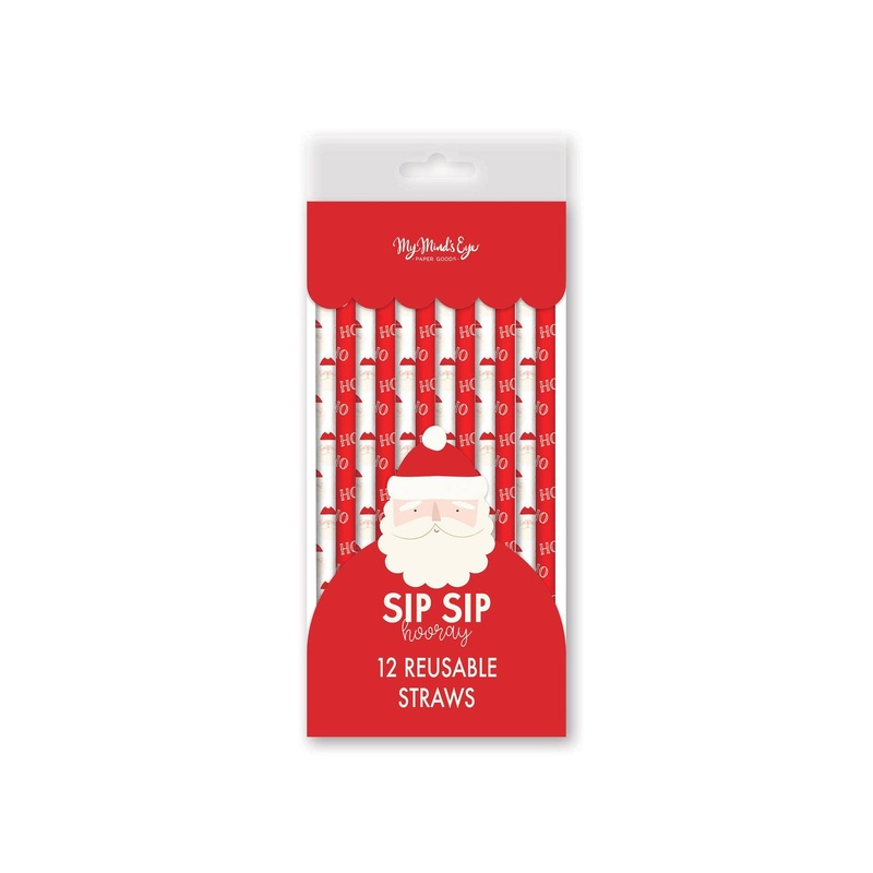 Believe Santa Reusable Straw Set-12pk. M0094