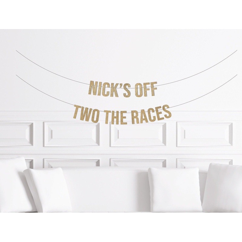 Custom Two The Races Race Car Themed Banner